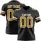 Black2923 Custom Black Old Gold-White Authentic Football Jersey