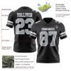 Custom Black Gray-White Authentic Football Jersey