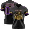 Custom Black Purple-Old Gold Authentic Football Jersey