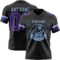 Black2932-1 Custom Black Purple-Light Blue Authentic Football Jersey