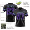 Custom Black Purple-Light Blue Authentic Football Jersey