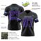 Black2932-2 Custom Black Purple-Light Blue Authentic Football Jersey
