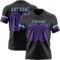 Black2932 Custom Black Purple-Light Blue Authentic Football Jersey