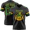 Black2935-1 Custom Black Kelly Green-Gold Authentic Football Jersey