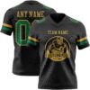 Custom Black Kelly Green-Old Gold Authentic Football Jersey