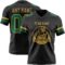 Black2936-1 Custom Black Kelly Green-Old Gold Authentic Football Jersey