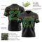 Black2936-2 Custom Black Kelly Green-Old Gold Authentic Football Jersey