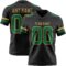 Black2936 Custom Black Kelly Green-Old Gold Authentic Football Jersey
