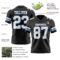 Black2937-2 Custom Black White-Light Blue Authentic Football Jersey