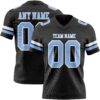 Custom Black Light Blue-White Authentic Football Jersey