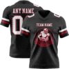 Custom Black White-Cardinal Authentic Football Jersey