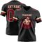 Black2944-1 Custom Black Cardinal-Cream Authentic Football Jersey