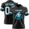 Black2947-1 Custom Black White-Teal Authentic Football Jersey