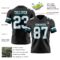 Black2947-2 Custom Black White-Teal Authentic Football Jersey