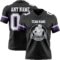 Black2950-1 Custom Black White Purple-Gray Authentic Football Jersey