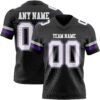 Custom Black White Purple-Gray Authentic Football Jersey
