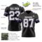 Black2950-2 Custom Black White Purple-Gray Authentic Football Jersey