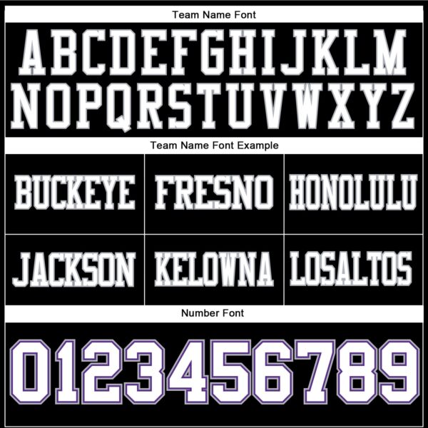 Custom Black White Purple-Gray Authentic Football Jersey