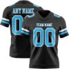Custom Black Sky Blue-White Authentic Football Jersey