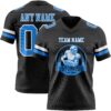 Custom Black Powder Blue-White Authentic Football Jersey