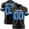 Custom Black Powder Blue-White Authentic Football Jersey