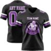 Custom Black Medium Purple-White Authentic Football Jersey
