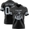 Custom Black Silver Authentic Football Jersey
