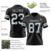 Custom Black Silver Authentic Football Jersey