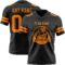 Black2961-1 Custom Black Bay Orange Authentic Football Jersey