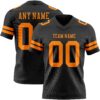Custom Black Bay Orange Authentic Football Jersey