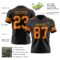Black2961-2 Custom Black Bay Orange Authentic Football Jersey