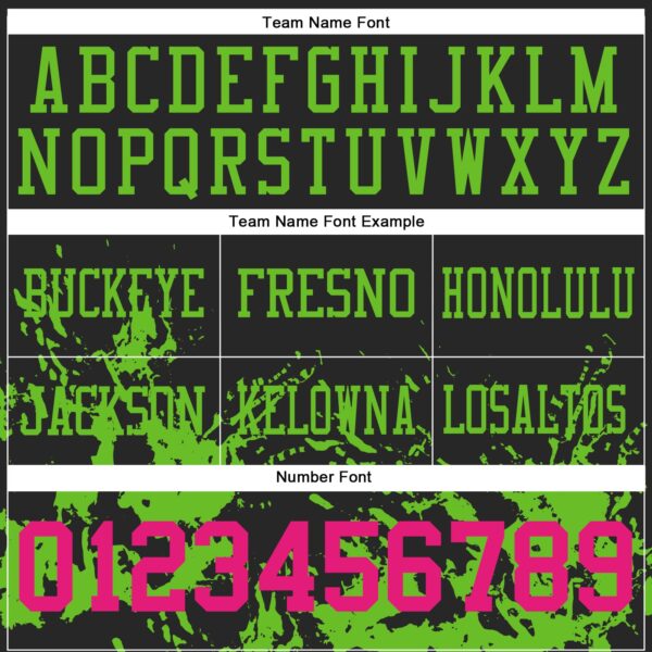 Custom Black Hot Pink-Aurora Green 3D Pattern Splash Authentic Football Jersey