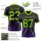 Black2964-2 Custom Black Neon Green-Purple 3D Pattern Splash Authentic Football Jersey
