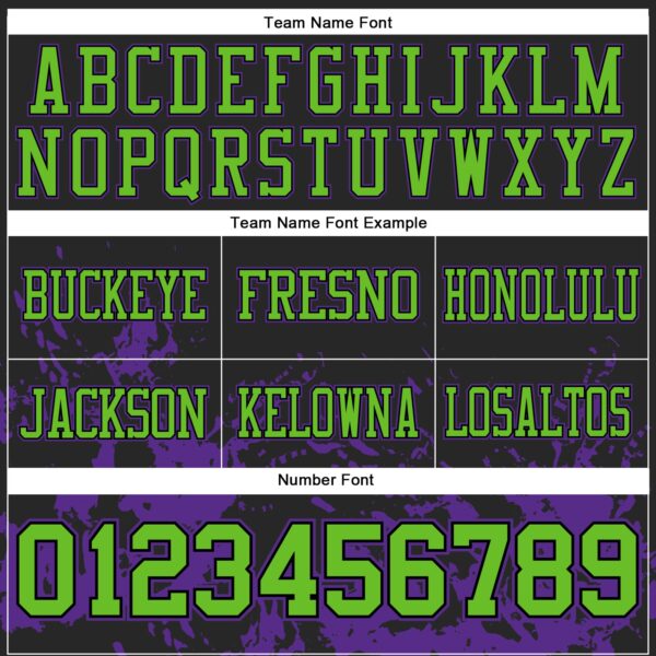 Custom Black Neon Green-Purple 3D Pattern Splash Authentic Football Jersey