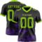 Black2964 Custom Black Neon Green-Purple 3D Pattern Splash Authentic Football Jersey