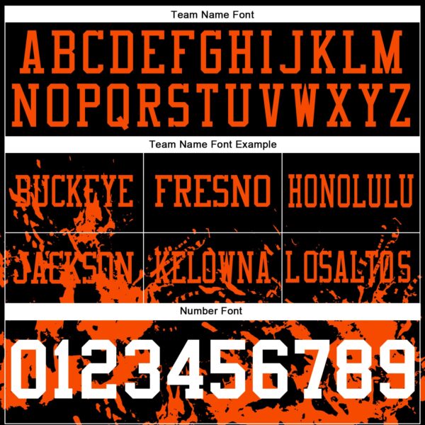 Custom Black White-Orange 3D Pattern Splash Authentic Football Jersey
