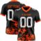Black2968 Custom Black White-Orange 3D Pattern Splash Authentic Football Jersey