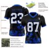 Custom Black White-Thunder Blue 3D Pattern Splash Authentic Football Jersey