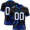 Black2969 Custom Black White-Thunder Blue 3D Pattern Splash Authentic Football Jersey