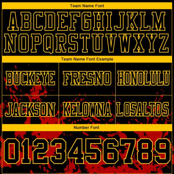 Custom Black Red-Yellow 3D Pattern Splash Authentic Football Jersey