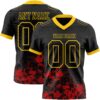 Custom Black Red-Yellow 3D Pattern Splash Authentic Football Jersey