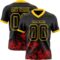 Custom Black Red-Yellow 3D Pattern Splash Authentic Football Jersey