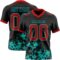 Black2971_c45f3fc6-b229-485f-848f-62e11db7e149 Custom Black Red-Aqua 3D Pattern Splash Authentic Football Jersey