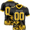 Custom Black Yellow-White 3D Pattern Splash Authentic Football Jersey