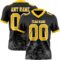 Black2974_e914414e-c8ac-44b0-9369-c7e13bf5d6fa Custom Black Yellow Steel Gray-White 3D Pattern Splash Authentic Football Jersey
