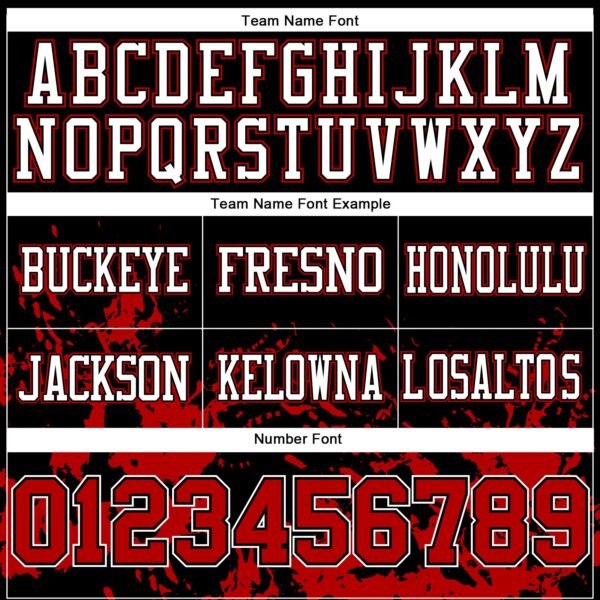 Custom Black Red-White 3D Pattern Splash Authentic Football Jersey
