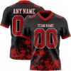 Custom Black Red-White 3D Pattern Splash Authentic Football Jersey