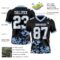 Black2979-2 Custom Black White-Light Blue 3D Pattern Splash Authentic Football Jersey
