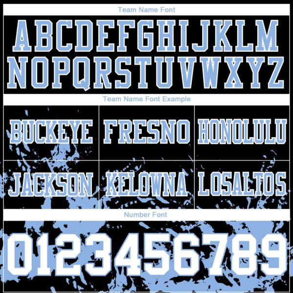 Custom Black White-Light Blue 3D Pattern Splash Authentic Football Jersey