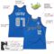 Custom Blue Gray-Navy Authentic Throwback Basketball Jersey
